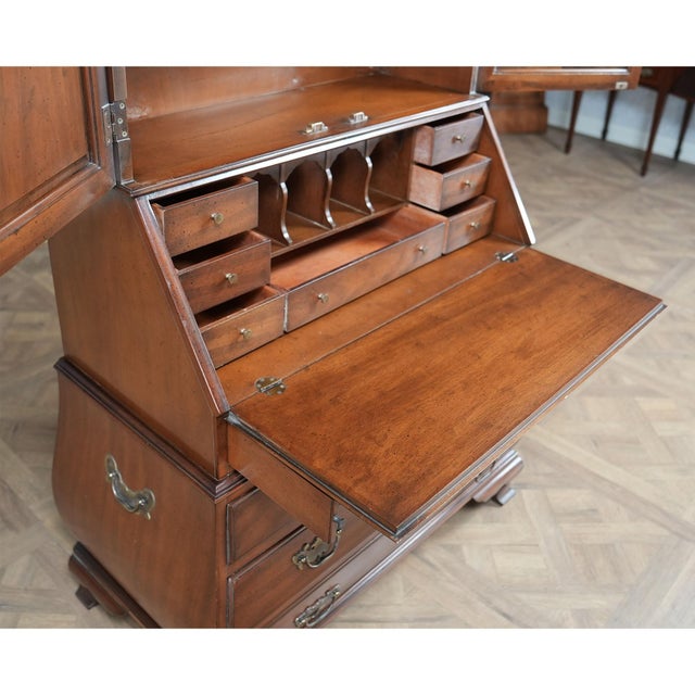 Brown 1970s Drexel Bombe Secretary Desk For Sale - Image 8 of 18