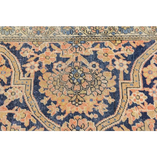 Ivory Late 19th Century Antique Mohtasham Kashan Rug 6'9'' x 9'7'' For Sale - Image 8 of 12