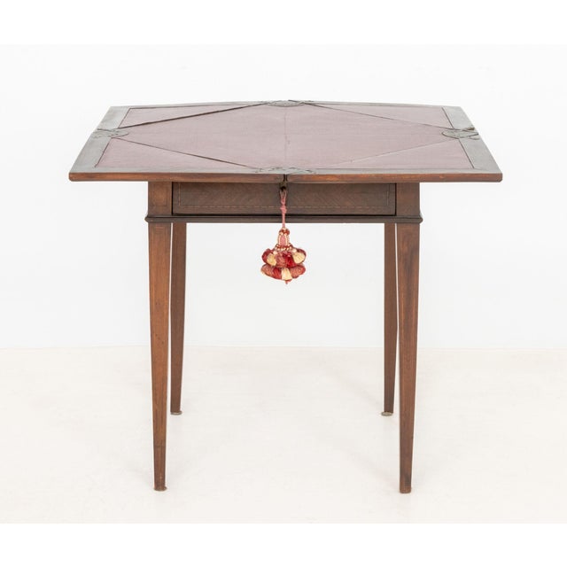 Edwardian Style Folding Envelope Game Table For Sale - Image 4 of 9