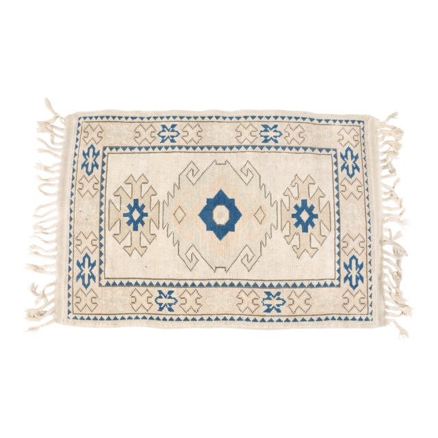 Mid 20th Century Decorative Off White Turkish Carpet For Sale