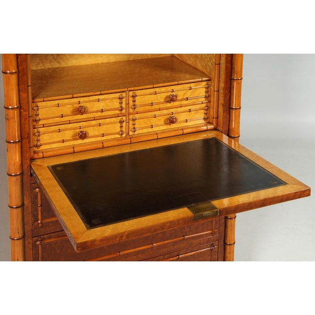 Late 19th Century Faux Bamboo Secretary, 1870s For Sale - Image 5 of 18