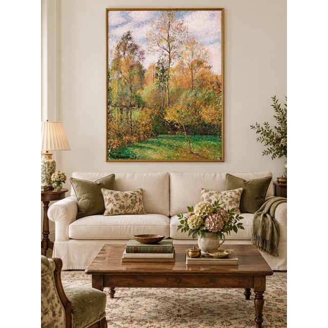 Camille Pissarro Vintage French Impressionist Art Print – Golden Autumn Trees by Pissarro, 18" X 24" For Sale - Image 4 of 10