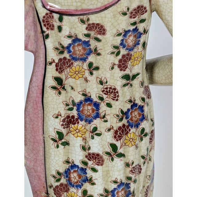 Rare Porcelain Art Deco Nude Figural Statue, Sculpture, Handpainted, 1940's For Sale - Image 11 of 12