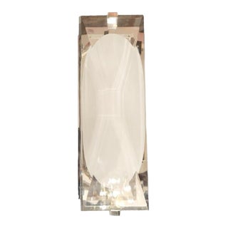 Visual Comfort for Kate Spade Castle Peak Frosted Glass 1 Light Bathroom Vanity Faceted Sconce Light Fixture For Sale