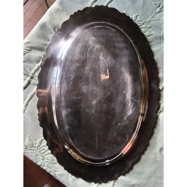 1960s Silver Trays for Holiday Entertaining. Vintage Reed & Barton Carving Tray and Wallace Triple Serving Platter For Sale - Image 9 of 14