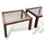 Mid-Century Modern Italian Walnut and Smoked Glass Coffee Tables, Set of 2 For Sale - Image 4 of 8