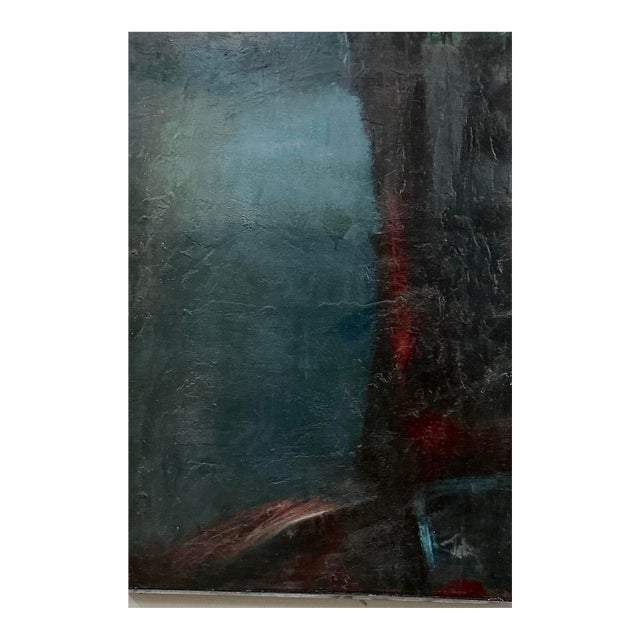 “At the Corner of the Earth” 1960 Vintage Abstract Painting by Bob Witz For Sale