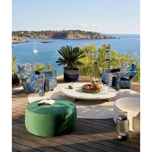 Gold Sail Outdoor Ottoman in Wood & Recycled Pet from Rodolfo Dordoni For Sale - Image 8 of 9