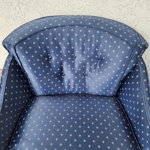 Vintage Hollywood Regency Accent Slipper Armchairs Pair For Sale - Image 9 of 18