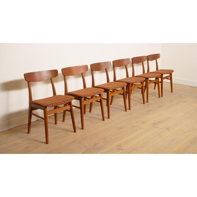 A beautiful set of 6 vintage dining chairs by Farstrup brand, model 210. The chairs were designed by Thomas Harlev in the...
