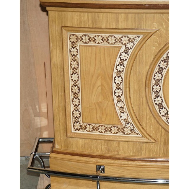 Mid-Century Modern Chrome Home Cocktail Bar with Marble Top For Sale - Image 3 of 18