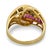 Metal Vintage Ruby Sapphire Diamond 18k Yellow Gold Cocktail Ring, Size 6.75 For Sale - Image 7 of 8