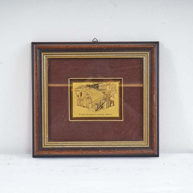 Metal Antique Metallic Plaque of Palazzo Nodari For Sale - Image 7 of 7