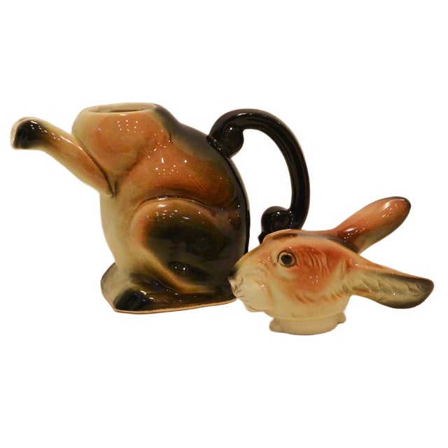 Ceramic Post-Wwii German Ceramic Rabbit Figural Teapot Erphila u.s. Zone – Circa 1945–1949 For Sale - Image 7 of 10