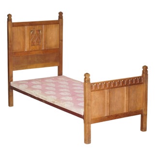 Arts & Crafts Limed Oak Cotswold Single Bed from Tudor Furniture, 1930s For Sale