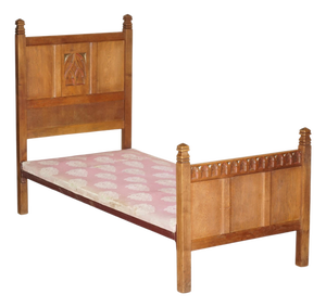 Arts & Crafts Limed Oak Cotswold Single Bed from Tudor Furniture, 1930s