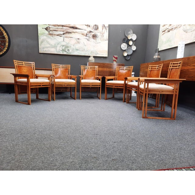 Vintage Dining Table and Dining Chairs by Frank Pollaro, 1980s, Set of 7 For Sale - Image 10 of 18
