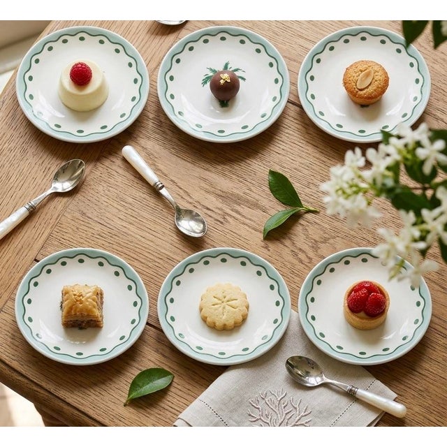 Fern & Co. X Anthropologie "The Palm Collection" Porcelain Dessert Plates - Set of 6 For Sale - Image 9 of 11