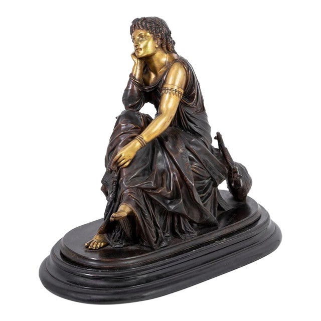 Pierre Schoenewerk "Erato" Patinated Bronze For Sale