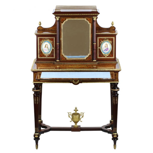 Vintage Walnut Ladies Desk For Sale - Image 4 of 9