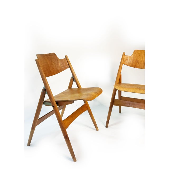 Mid-Century Modern Vintage Folding Chairs by Egon Eiermann, 1950s, Set of 2 For Sale - Image 3 of 13