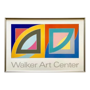 Frank Stella Vintage 1987 Lithograph Print Framed Modernist Poster " Port Aux Vasques " 1971