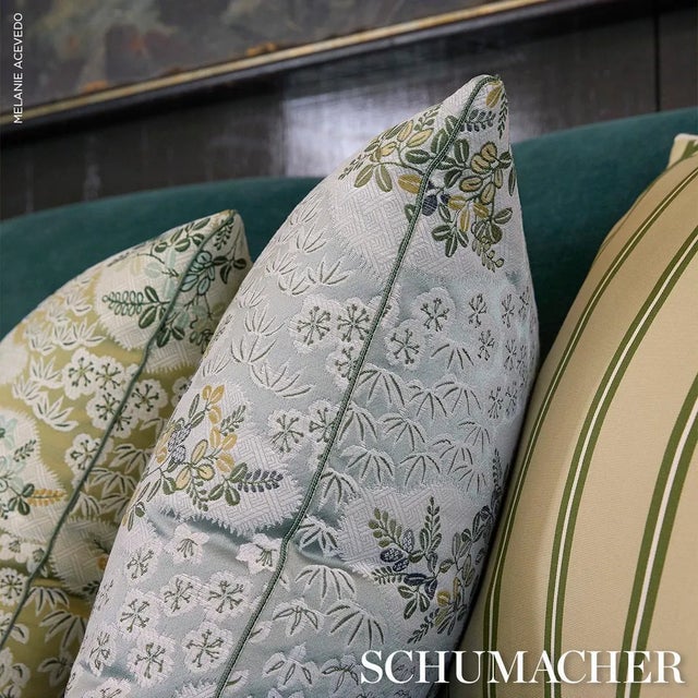 SAMPLE - Schumacher Lorene Fabric In Sky For Sale In New York - Image 6 of 6