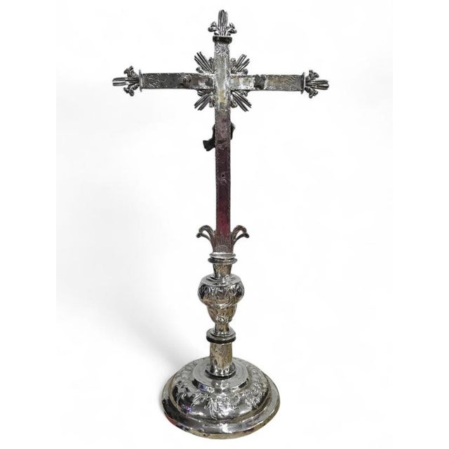 16th Century Spanish Silver Altar Cross, 1550s For Sale - Image 14 of 18