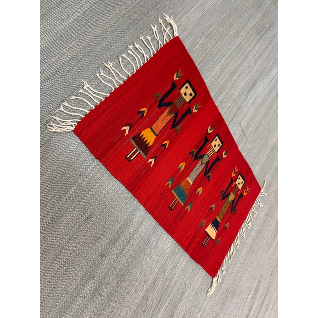 1ft 11in × 3ft 8in Southwestern Navajo Yei Russet Ancestor Area Rug For Sale - Image 4 of 11