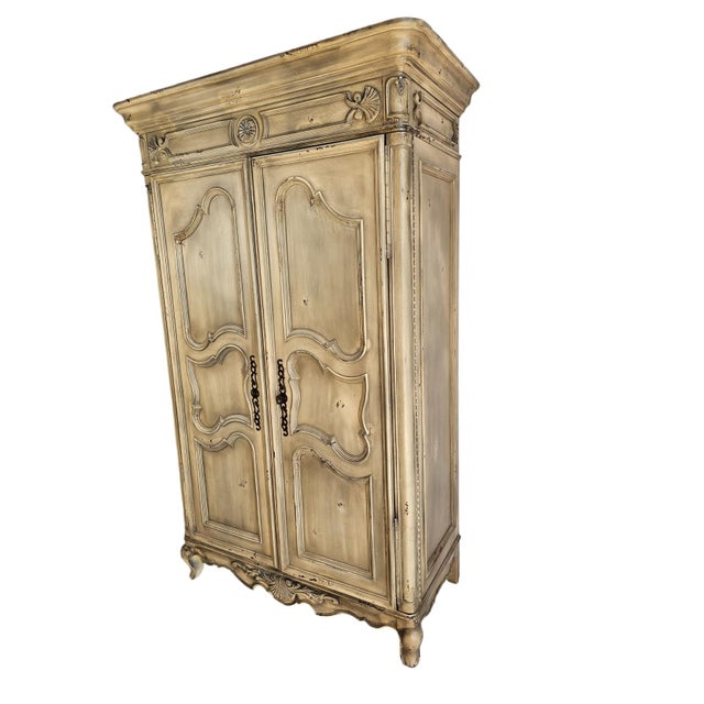 Late 20th Century Vintage Hickory Chair Armoire Hutch Cabinet W/ Media, Make-Up or Jewelry Station For Sale - Image 5 of 11