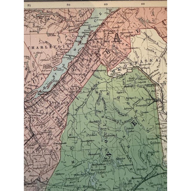 Black Antique Map of Northern by Bartholomew, 1882 For Sale - Image 8 of 12