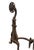 Early 20th Century Antique Arts & Crafts Bradley & Hubbard Floral Medallion Cast Iron Andirons – Pair (C. 1890–1920) For Sale - Image 5 of 8