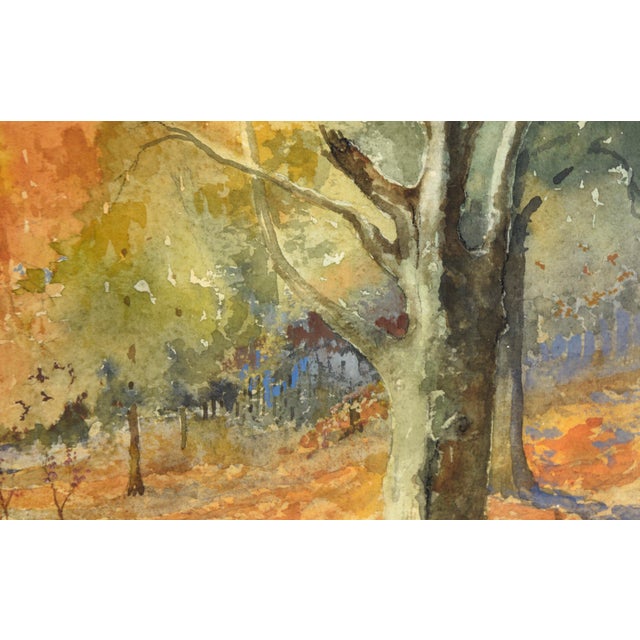 Queensdown Warren, Kent - Autumn Forest Interior Landscape in Watercolor by L B H Cremer For Sale - Image 4 of 10