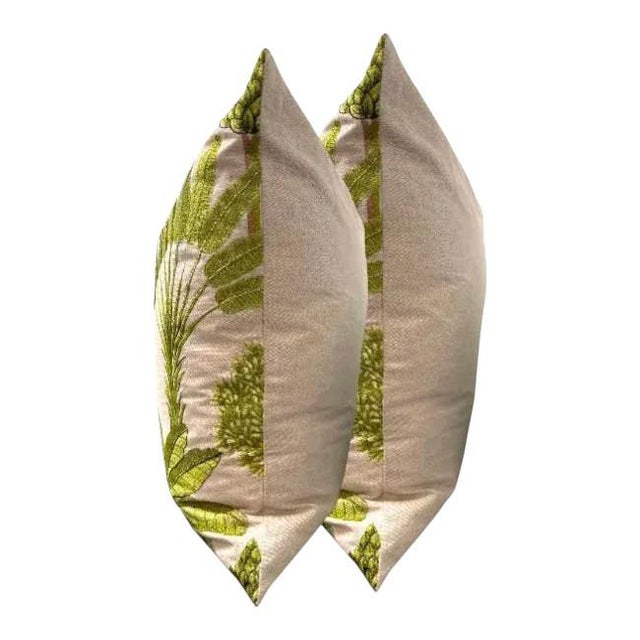 Mid 20th Century Pair of 24'' Ann Gish Majorelle Leaf Pillows For Sale - Image 5 of 8