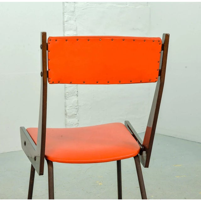 Italian Red Leatherette Dining Chairs by Gianfranco Frattini for R&B, 1950s, Set of 6 For Sale - Image 14 of 18
