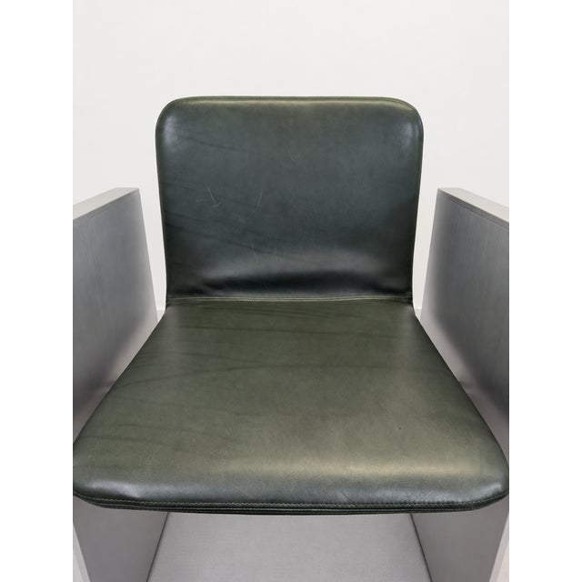 Flutz Chairs in Steel and Leather by Michael Anastassiades for Cassina, 2010s, Set of 2 For Sale - Image 6 of 14