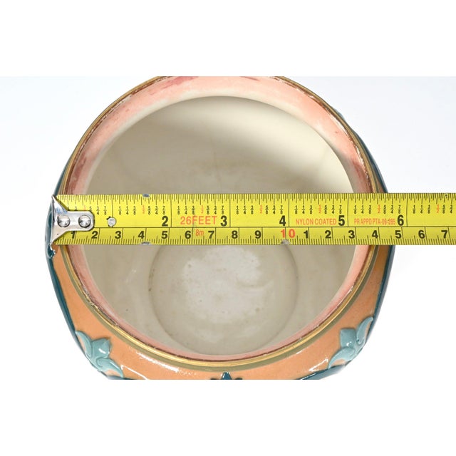 Late 19th Century Royal Worcester Hadley Ware Hand-Painted Porcelain Cache Pot — Art Nouveau Floral Jardiniere, England For Sale In New York - Image 6 of 6