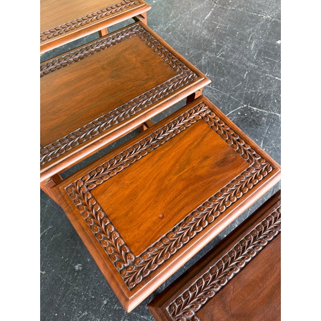 Carved Nesting Tables For Sale In Tampa - Image 6 of 10