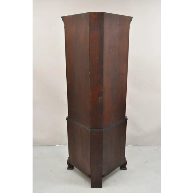 Vintage Georgian Style Mahogany Corner Cabinet China Cabinet With Glass Door For Sale - Image 9 of 12
