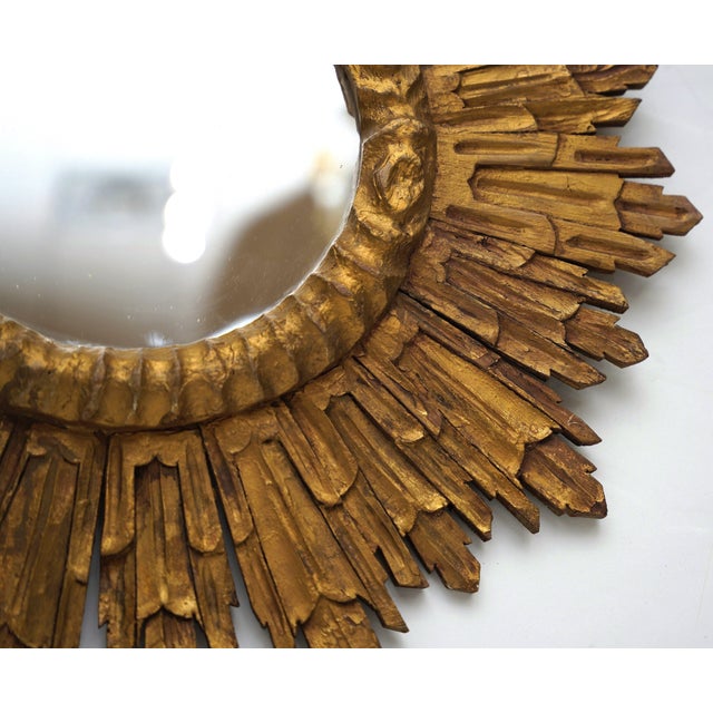 Large French Gilt Starburst or Sunburst Mirror (Diameter 27 1/2) For Sale - Image 4 of 12