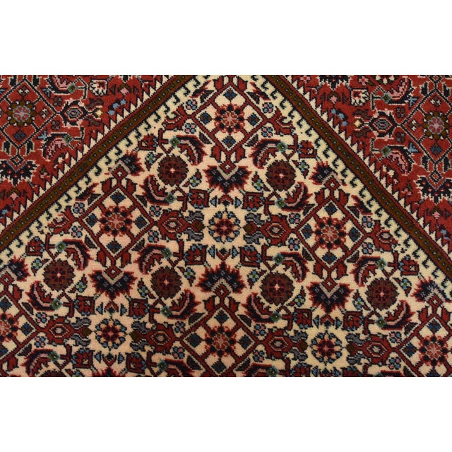 Ivory Fine Bidjar Rug 6’7” X 8’2” Ivory Wool Traditional Hand-Knotted Oriental Carpet For Sale - Image 8 of 15