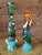 Folk Art Pair of Whimsical Hand-Painted Ceramic Mermaid Candlestick Holders For Sale - Image 3 of 9