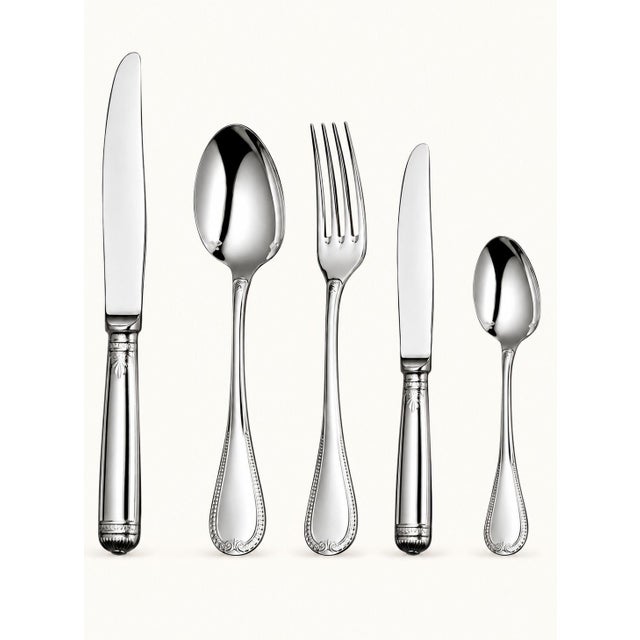 Metal Silver-Plated Malmaison Flatware Set from Christofle, 2010, Set of 85 For Sale - Image 7 of 7
