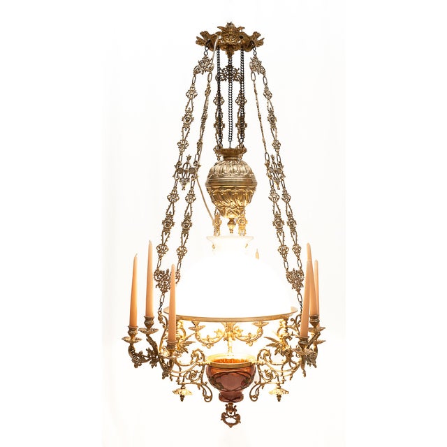 Antique Electrified Chandelier for Candles, in Very Good conditions. Designed before 1890 Up to 250V (Europe/UK...