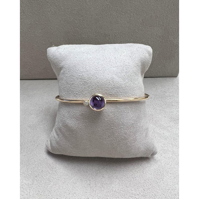 Contemporary Syna Yellow Gold Amethyst Diamond Bracelet For Sale - Image 3 of 4