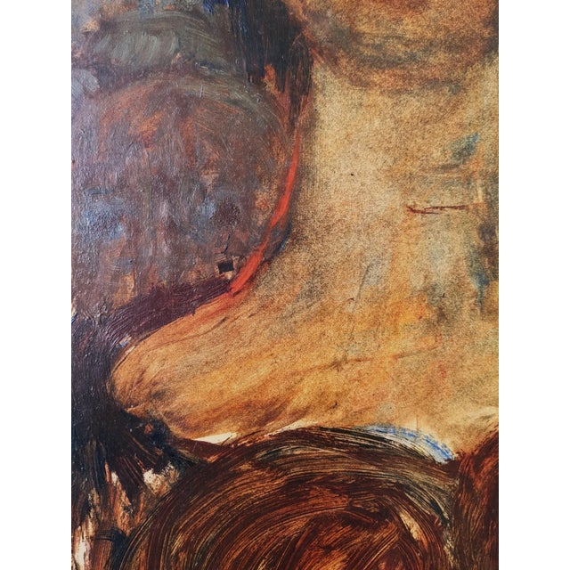 Mid-Century Modern "Portrait in Sepia" Swedish Figure Portrait Oil Painting, Framed For Sale - Image 4 of 11