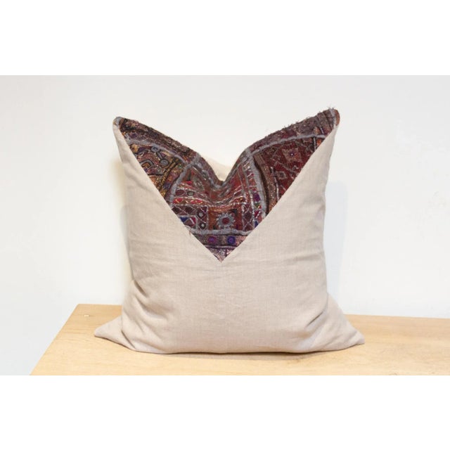 Aboli Antique Tapestry Linen Pillow For Sale - Image 4 of 7