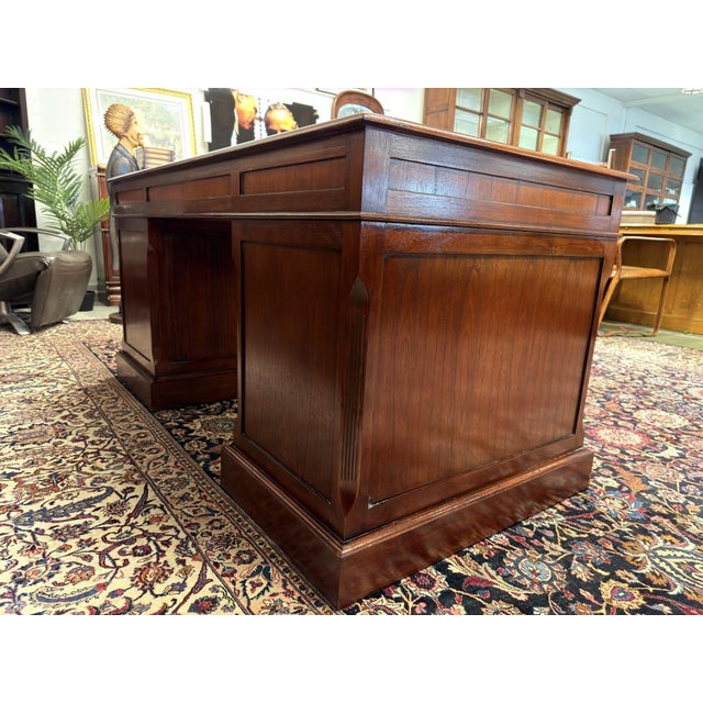 Brown English Desk from Globe Wernicke For Sale - Image 8 of 18