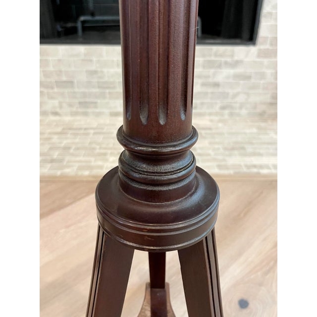 Tall 19th Century English Georgian Gothic Mahogany Candle Stands - a Pair For Sale In Dallas - Image 6 of 12