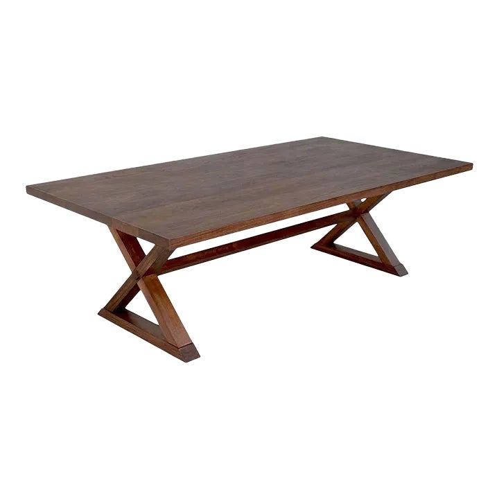 Minimalist XTrestle Table in Black Walnut by Petersen Antiques Chairish